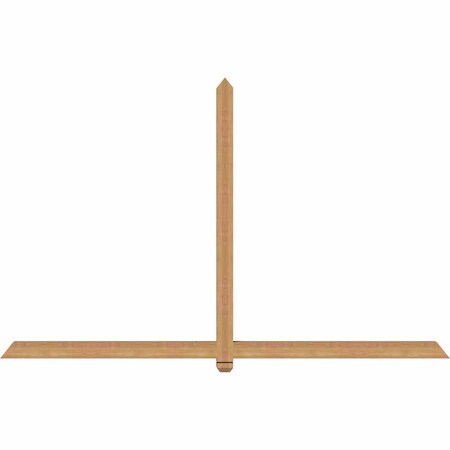 Ekena Millwork Eugene Smooth Timber Gable Bracket, Western Red Cedar, 96"W x 60"H x 3 1/2"D x 3 1/2"F, 15/12 Pitch GBW096X60X0404EUG00SWR